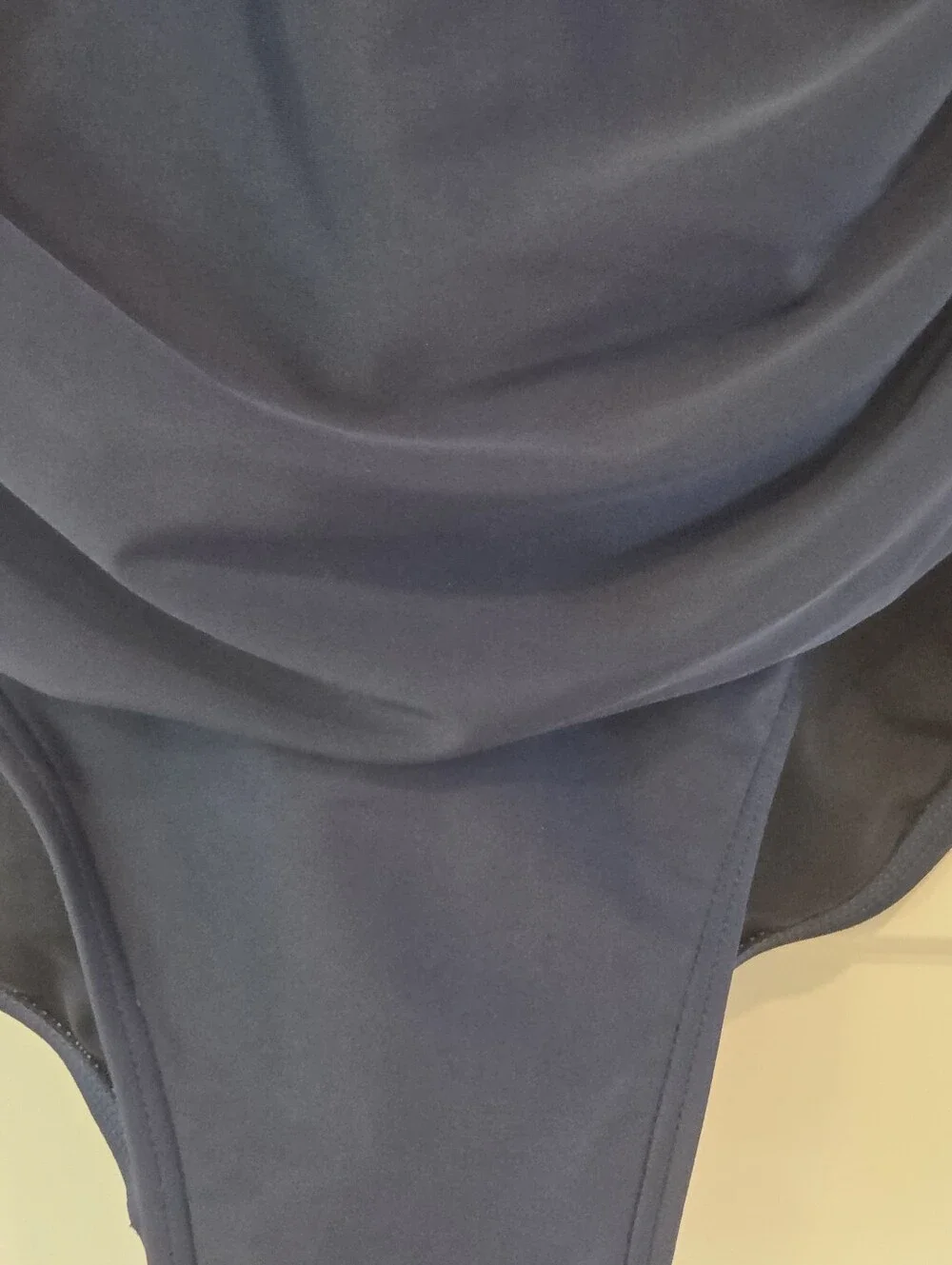 DKNY Navy Ruffle Classic One Piece Swimsuit Ruched Tummy Control Resort Nautical - Picture 4 of 5